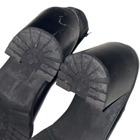 Forever 21 Black Faux Leather Ankle Boots, Size 10 - Picture 12 of 15